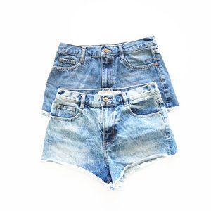 Zara TRF High Waist Denim Jean Shorts Lot of 2 4